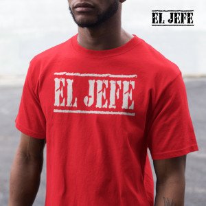 El Jefe - RED WITH WHITE Logo Tee