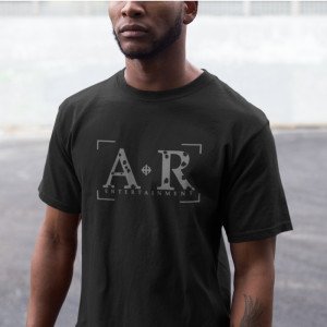 A.R. Logo (Black tee Grey Logo )